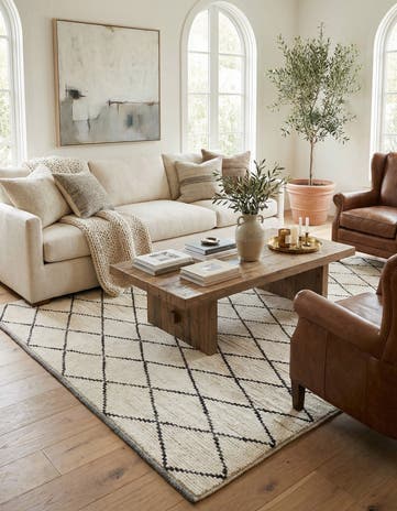 5' 10 x 8' 10 Hand Knotted Moroccan Wool Rug