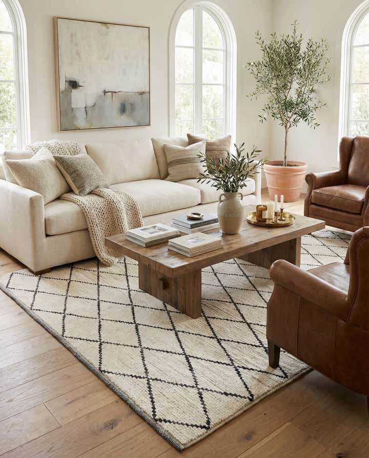 5' 10 x 8' 10 Hand Knotted Moroccan Wool Rug