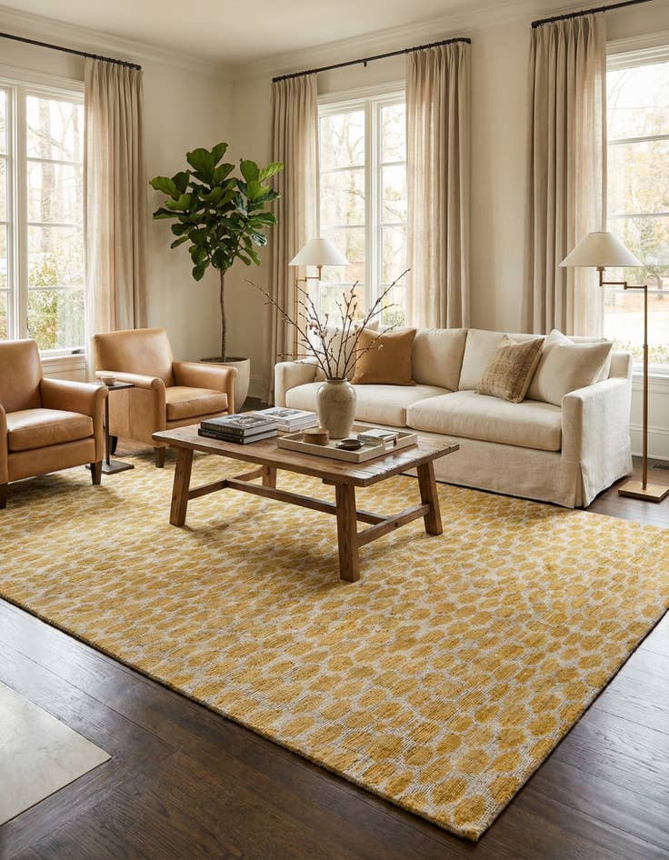 Detail image of 6' 1 x 9'  Hand Knotted Darya Wool Rug