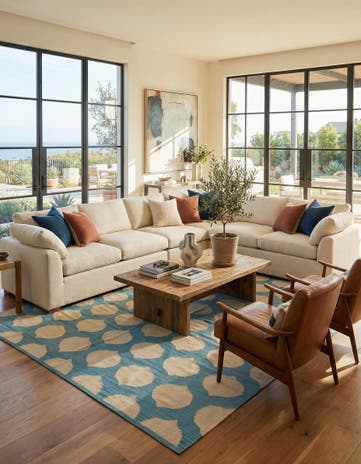 7' x 9' 8 Hand Woven Kilim Modern Wool Rug