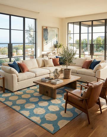 7' x 9' 8 Hand Woven Kilim Modern Wool Rug
