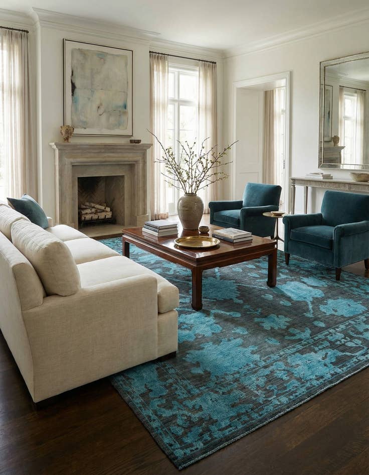 Detail image of 9' 2 x 12' 5  Hand Knotted Oushak Wool Rug