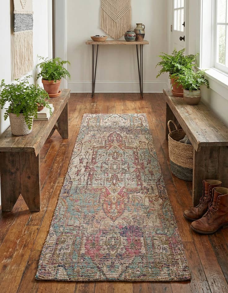 Detail image of 2' 2 x 6' 1 Chenille Jute Runner Rug