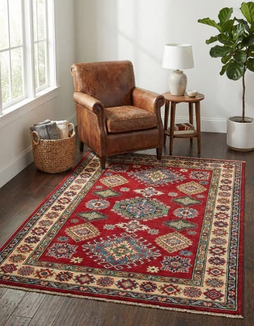 4' x 6' Hand Knotted Kazak Rug