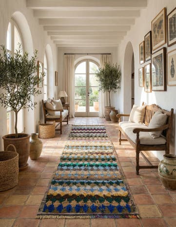 4' 4 x 14' 9 Hand Knotted Moroccan Wool Runner Rug