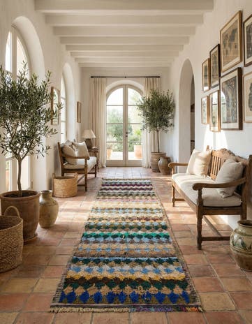 4' 4 x 14' 9 Hand Knotted Moroccan Wool Runner Rug