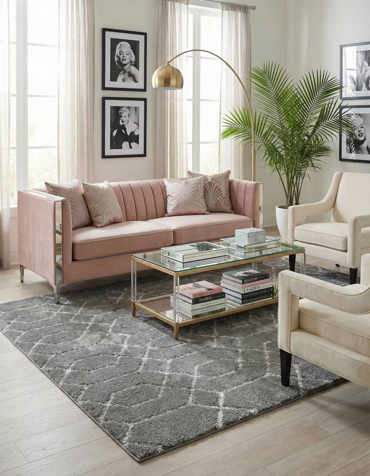 Detail image of  7' x 10'  Marilyn Monroe™ Glam Trellis Rug