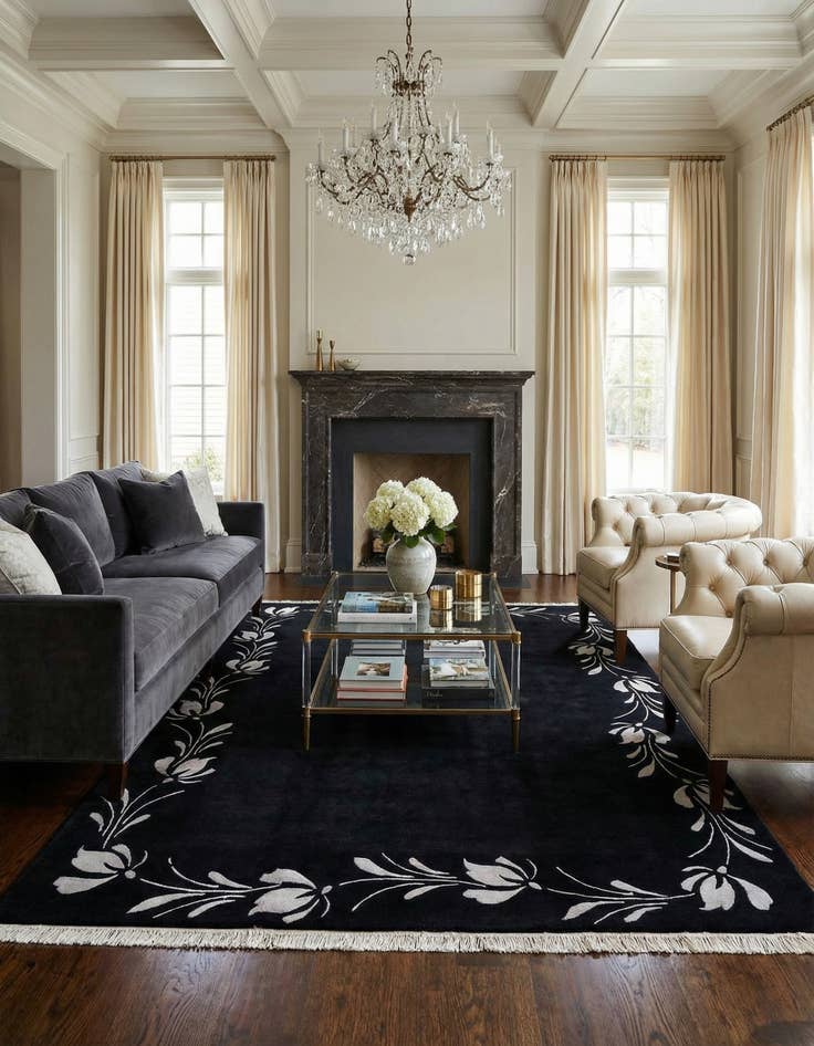 Detail image of 6' 8 x 9' 9  Hand Knotted Darya Wool Rug