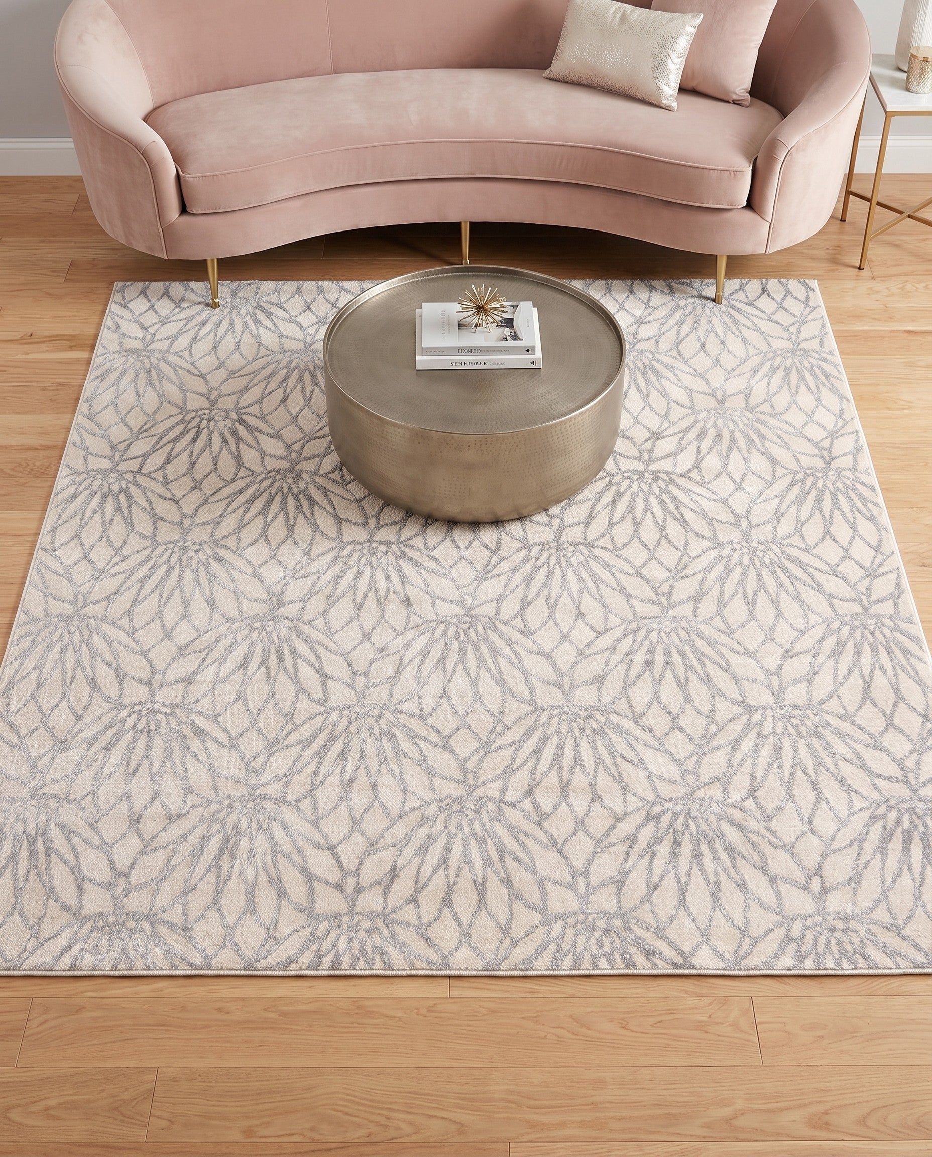 White Silver Marilyn Monroe™ Glam Dahlia Square Rug