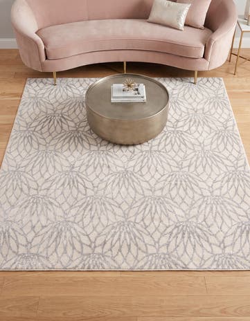 White Silver Marilyn Monroe™ Glam Dahlia Square Rug