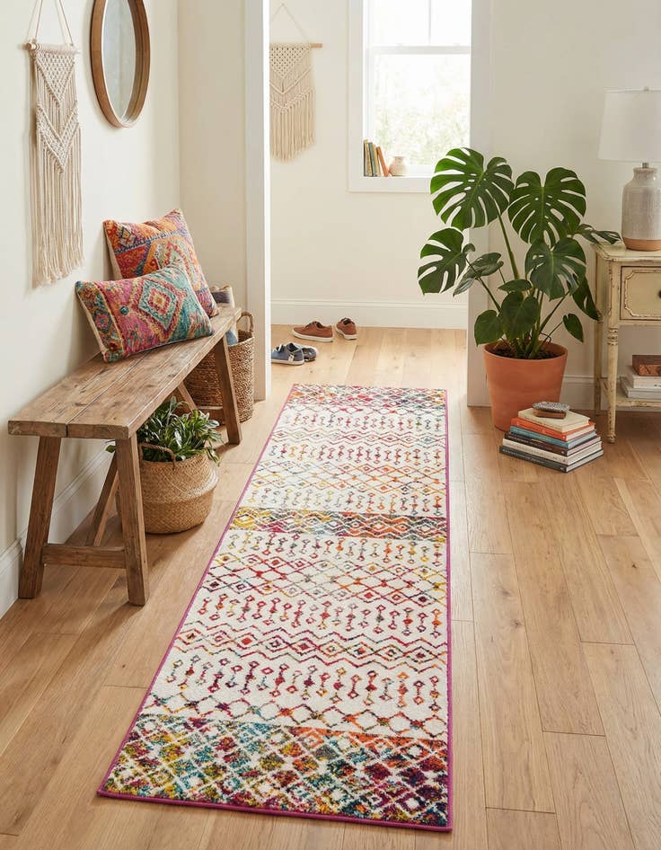 Detail image of 2' 7 x 10' Moroccan Trellis Runner Rug