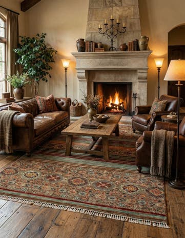 5' 10 x 8' 2 Torkman Wool Rug