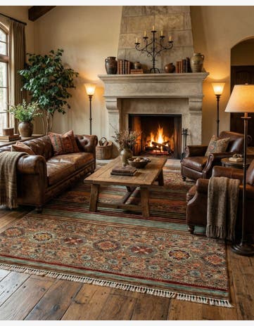 5' 10 x 8' 2 Torkman Wool Rug
