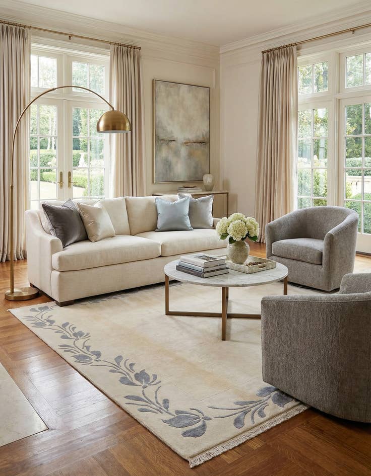 Detail image of 6' 7 x 9' 10  Hand Knotted Darya Wool Rug