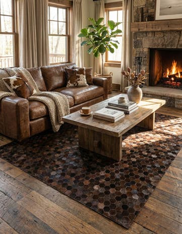 5' 1 x 7' 11 Cowhide Stocks Rug