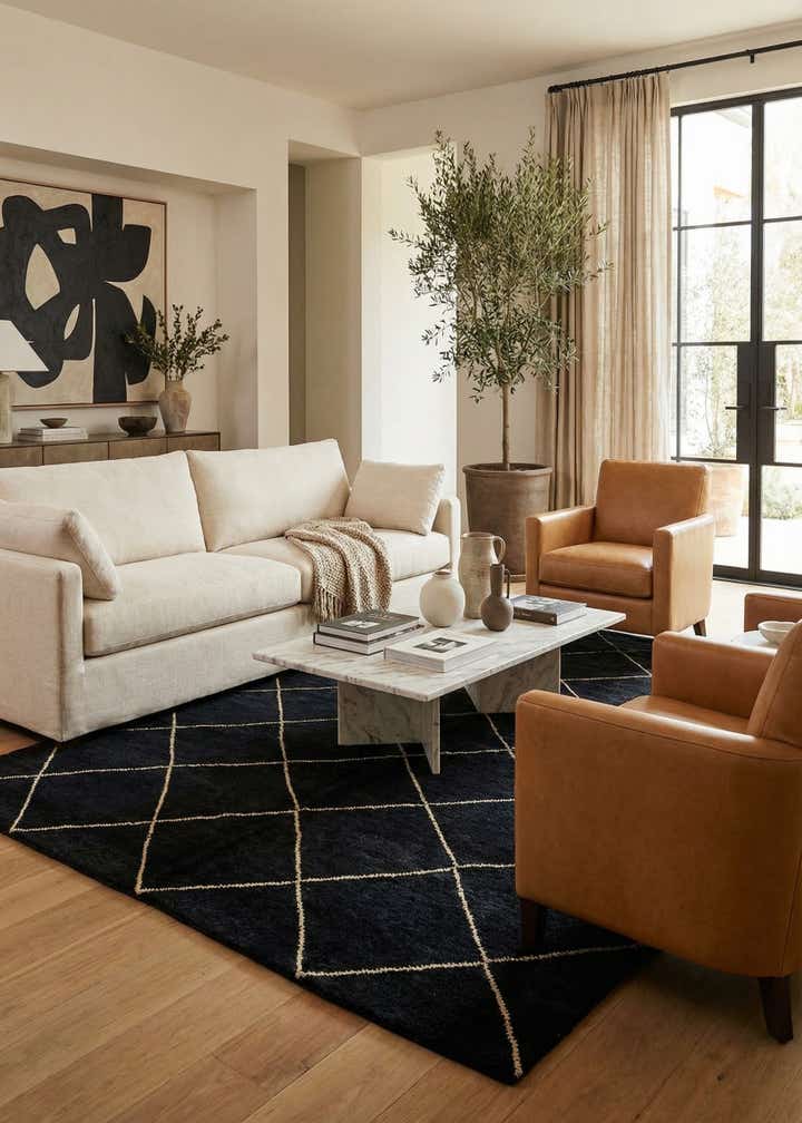 5' 7 x 8' 4 Hand Knotted Moroccan Wool Rug