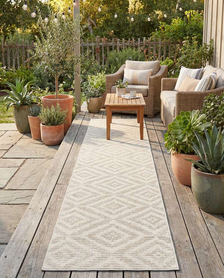 2' 7 x 12' Easy-Clean Sabrina Soto Indoor / Outdoor Runner Rug