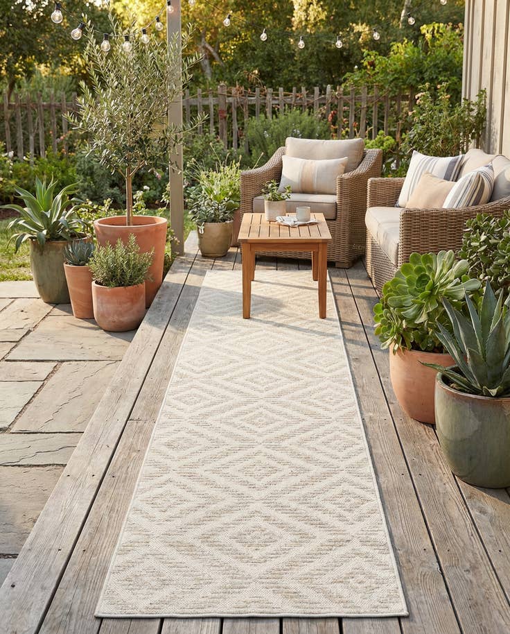 Detail image of 2' 7 x 12' Easy-Clean Sabrina Soto Indoor / Outdoor Runner Rug