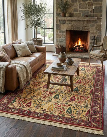 6' 5 x 9' 6 Hand Knotted Kurdish-Gabbe Persian Wool Rug