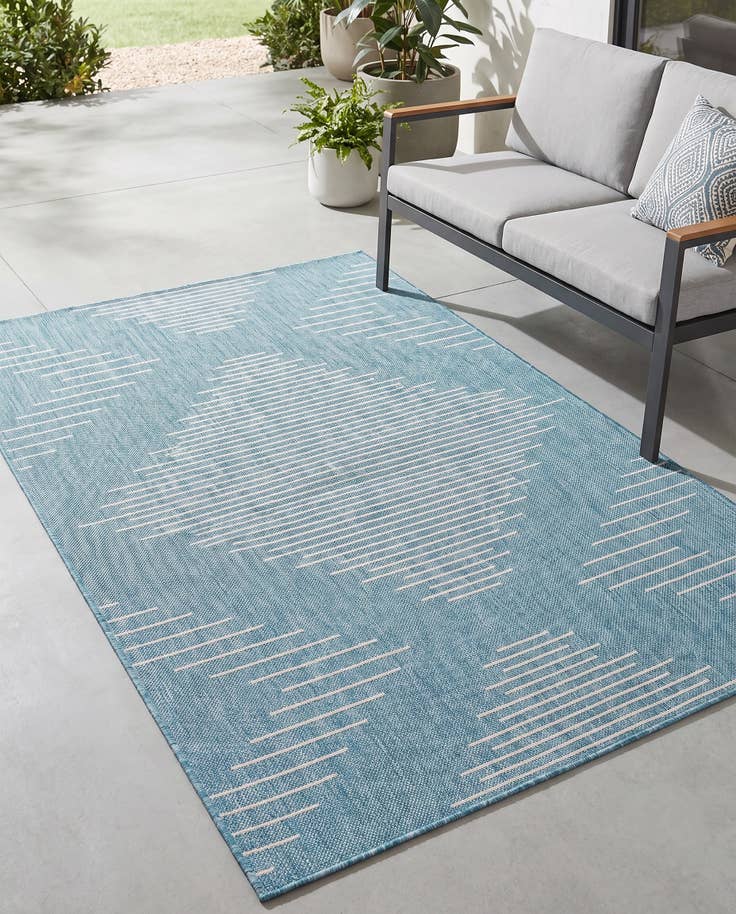 Detail image of 4' x 6' Easy-Clean Modern Indoor / Outdoor Rug