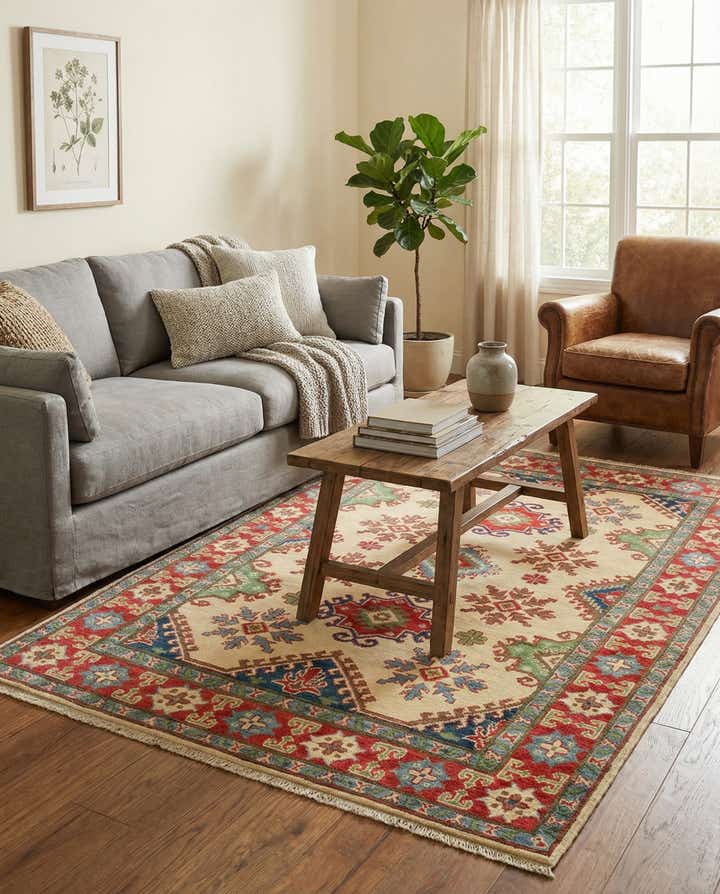 3' 11 x 5' 9 Hand Knotted Kazak Rug