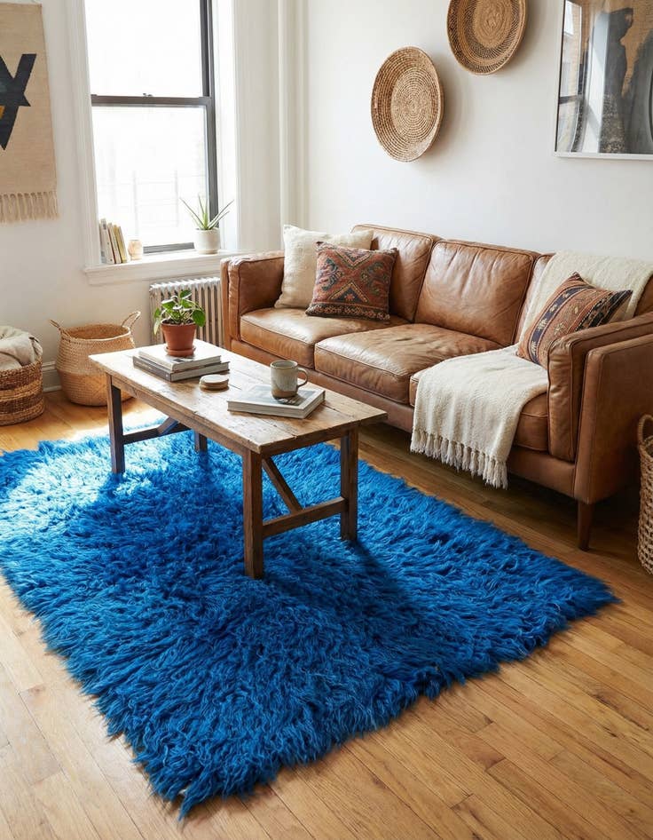 Detail image of  3' 4 x 4' 7  Hand Knotted Moroccan Wool Rug