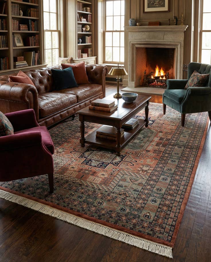 Detail image of 5' 4 x 8' 8 Hand Knotted Bokhara Oriental Wool Rug