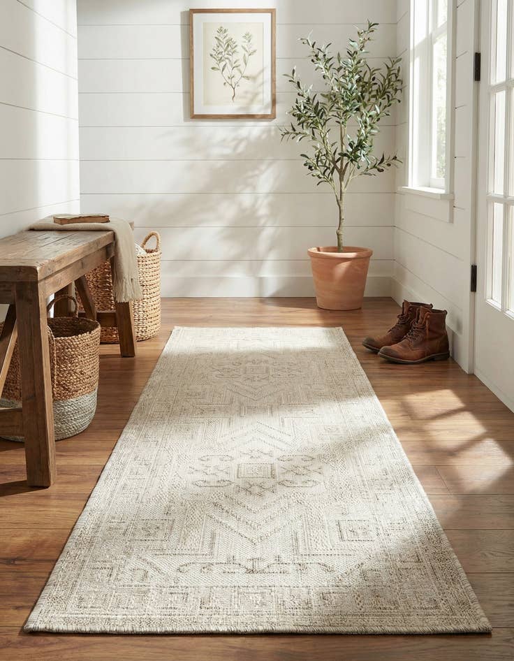 Detail image of 2' x 6'  Washable Aztec Indoor / Outdoor Runner Rug