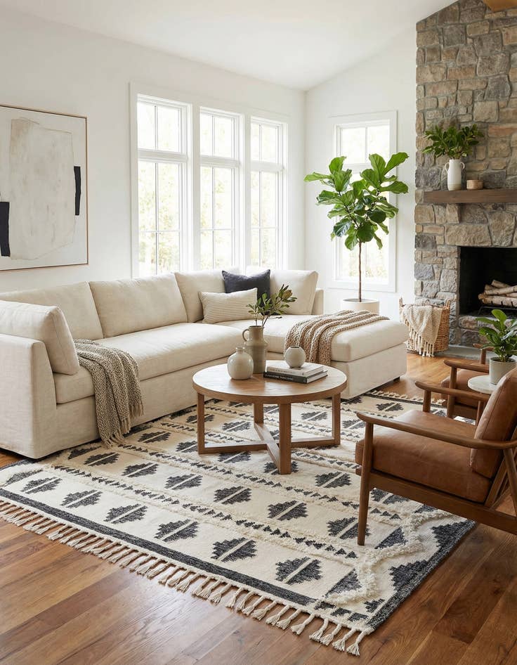 Detail image of 10' x 10'  Hand Woven Arizona Wool Square Rug