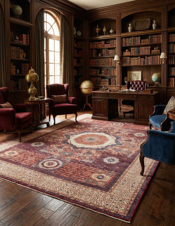 Detail image of 9' 8 x 13' 11  Hand Knotted Mamluk Rug