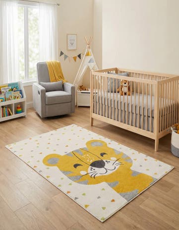 5' 3 x 8' Tiger Whimsy Kids Rug