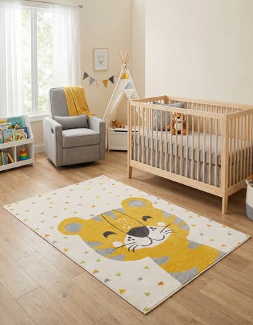 5' 3 x 8' Tiger Whimsy Kids Rug