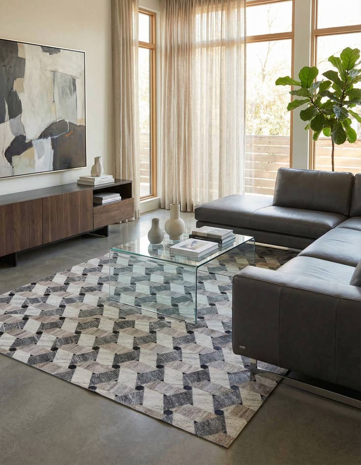 Detail image of 5' 1 x 8' 2 Cowhide Rug