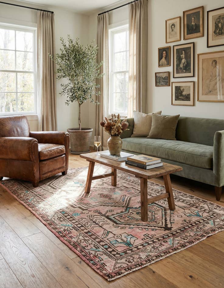 Detail image of 4' 3 x 6' 8  Hand Knotted Ultra Vintage Persian Wool Rug