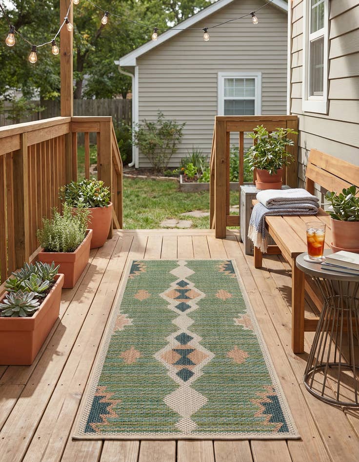 Detail image of  2' x 4'  Washable Baja Indoor / Outdoor Runner Rug