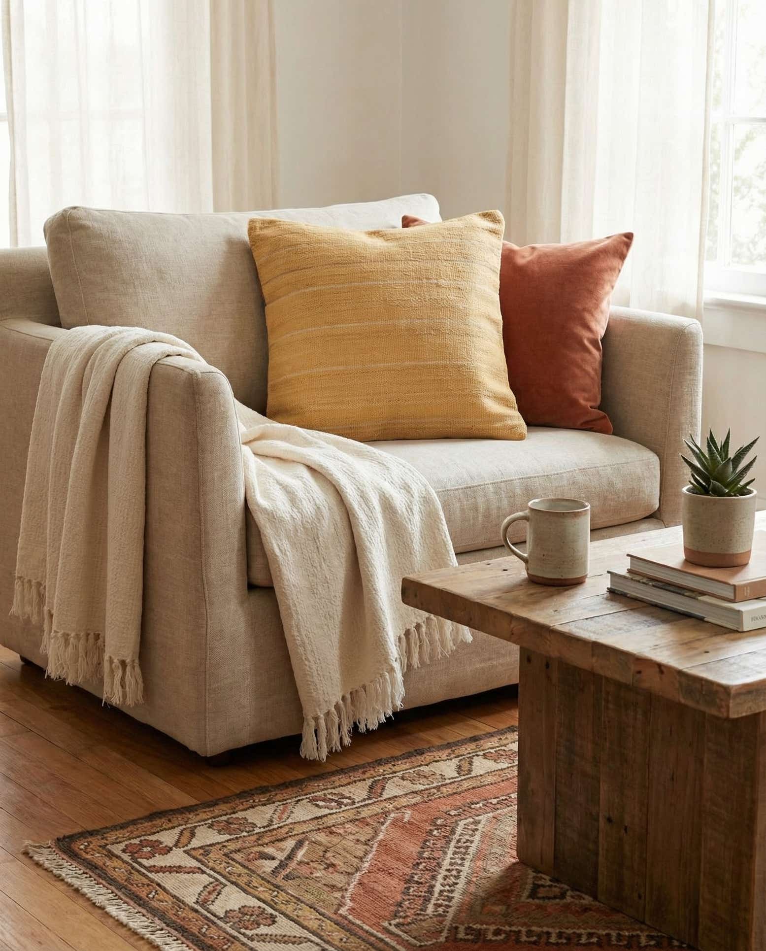 1' 7 x 1' 8 Hand Woven Pillow Wool Square Rug