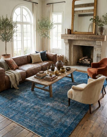 6' 8 x 9' 5 Hand Knotted Ultra Vintage Persian Wool Rug