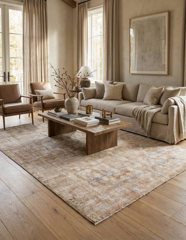 Detail image of  6' 9 x 9' 8  Hand Knotted Ultra Vintage Persian Wool Rug