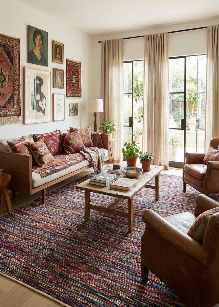 10' x 14' 1 Hand Woven Chindi Cotton Rug