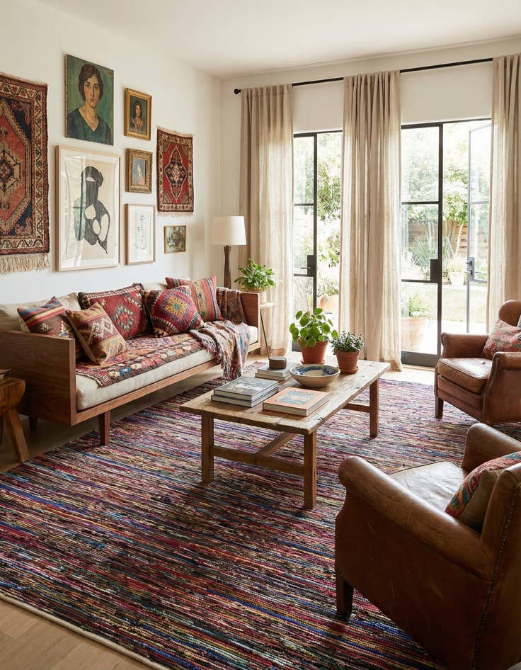 Detail image of 10' x 14' 1  Hand Woven Chindi Cotton Rug