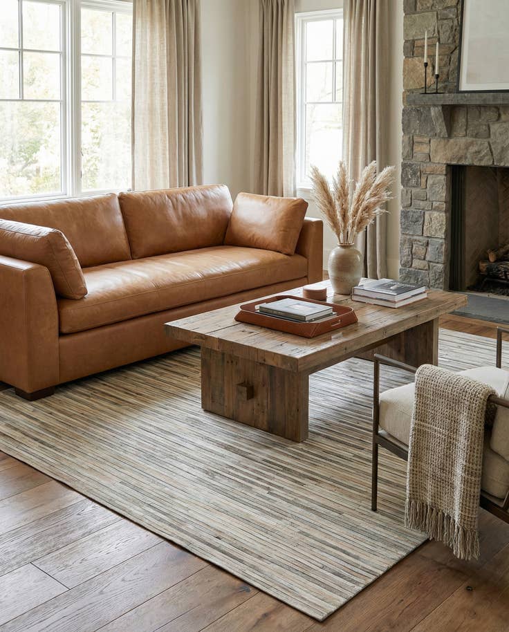 Detail image of 5' 2 x 8' Cowhide - Patchwork Rug