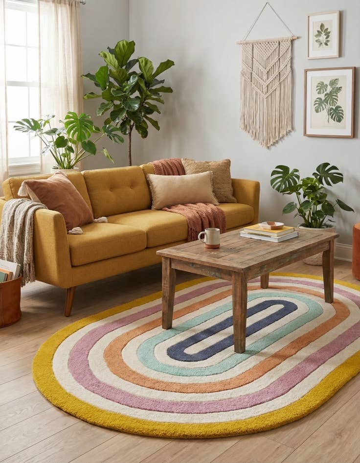 Detail image of 3' 1 x 5' 1 Hand Tufted Wool Oval Rug