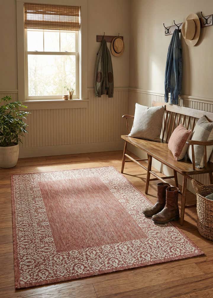 4' x 6' Easy-Clean Border Indoor / Outdoor Rug