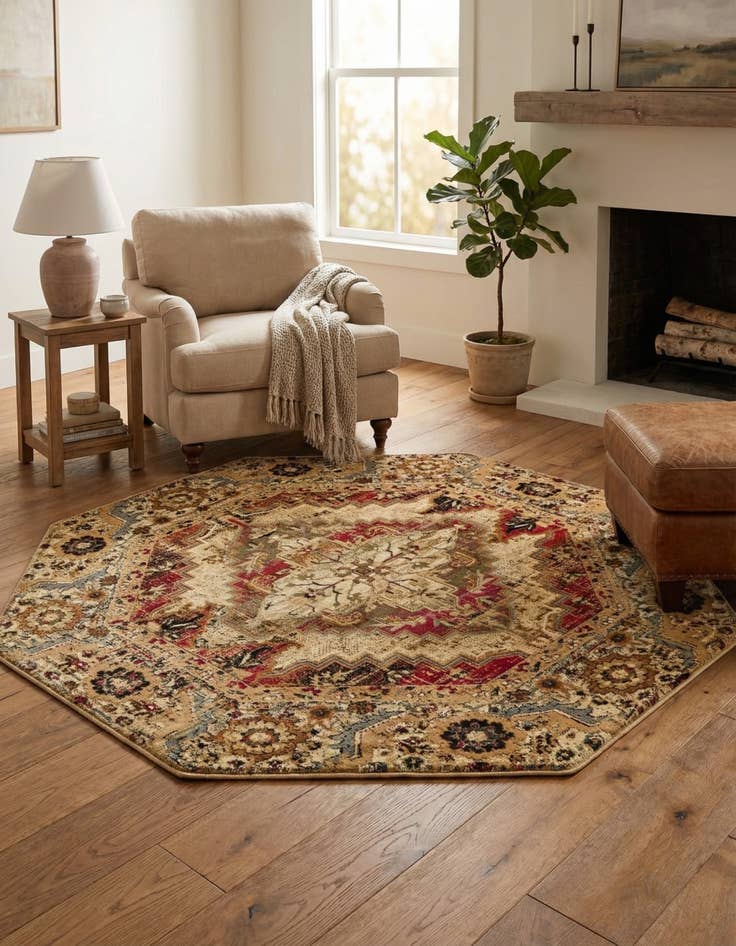 Detail image of 7' 10 x 7' 10 Saturn Octagon Rug