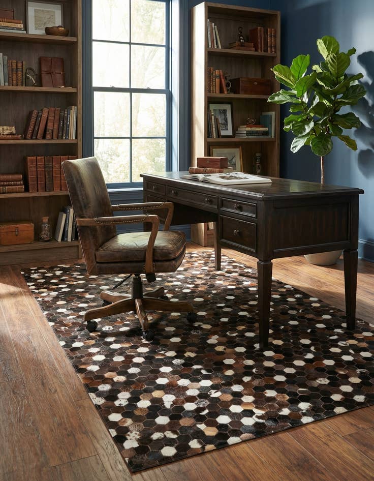 Detail image of 5' x 8' Cowhide Leather Rug