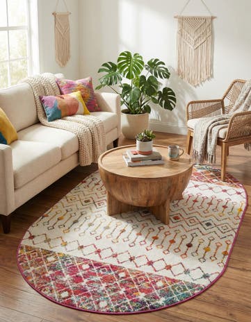 5' 3 x 8' Moroccan Trellis Oval Rug
