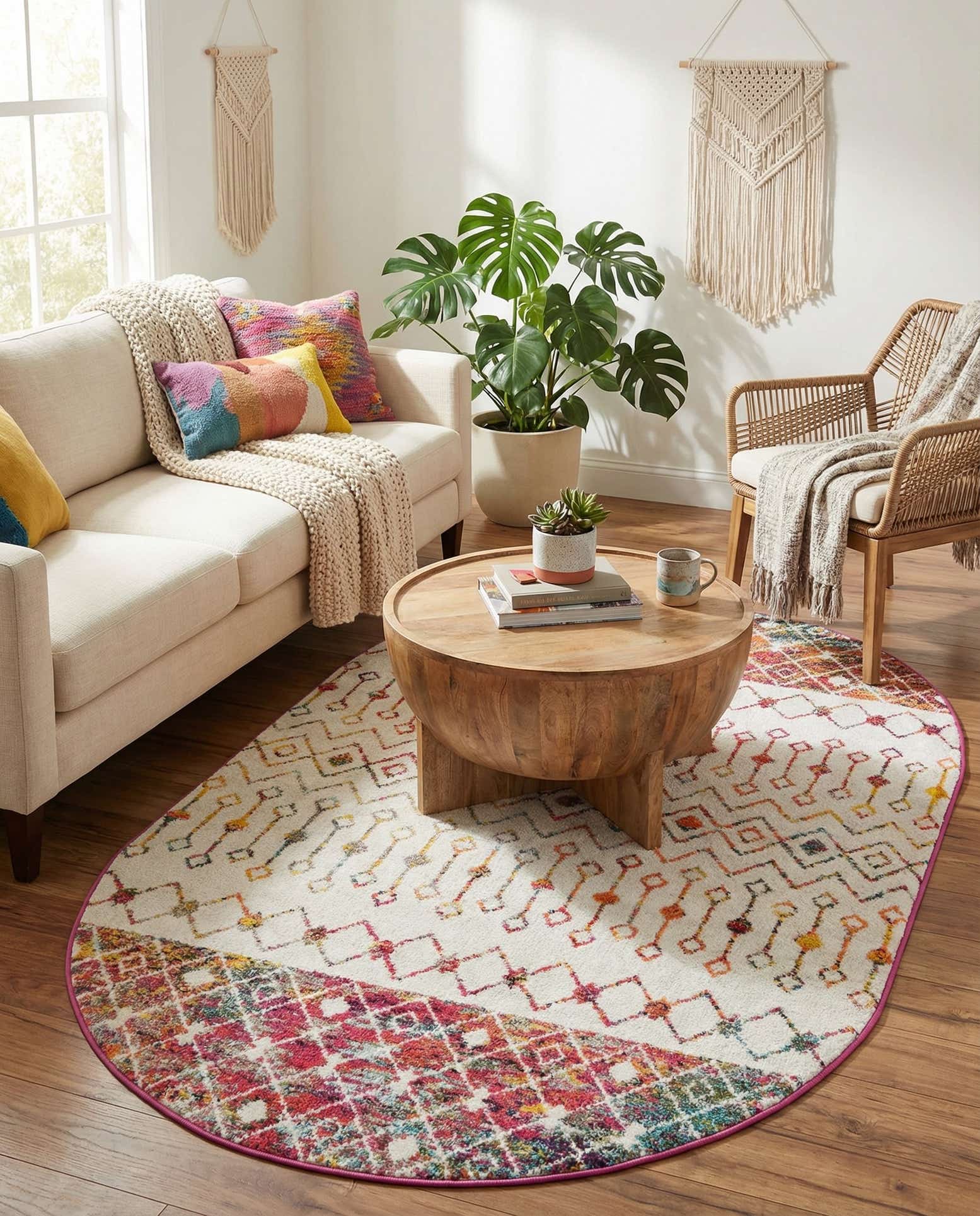 5' 3 x 8' Moroccan Trellis Oval Rug