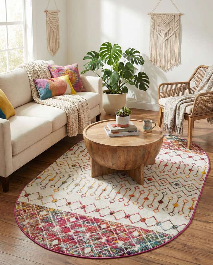 5' 3 x 8' Moroccan Trellis Oval Rug