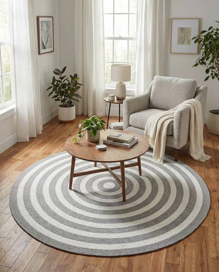 Detail image of 5' 3 x 5' 3 Easy-Clean Eco Verse Washable Indoor / Outdoor Round Rug