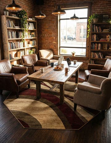 Beige Cafe Octagon Rug